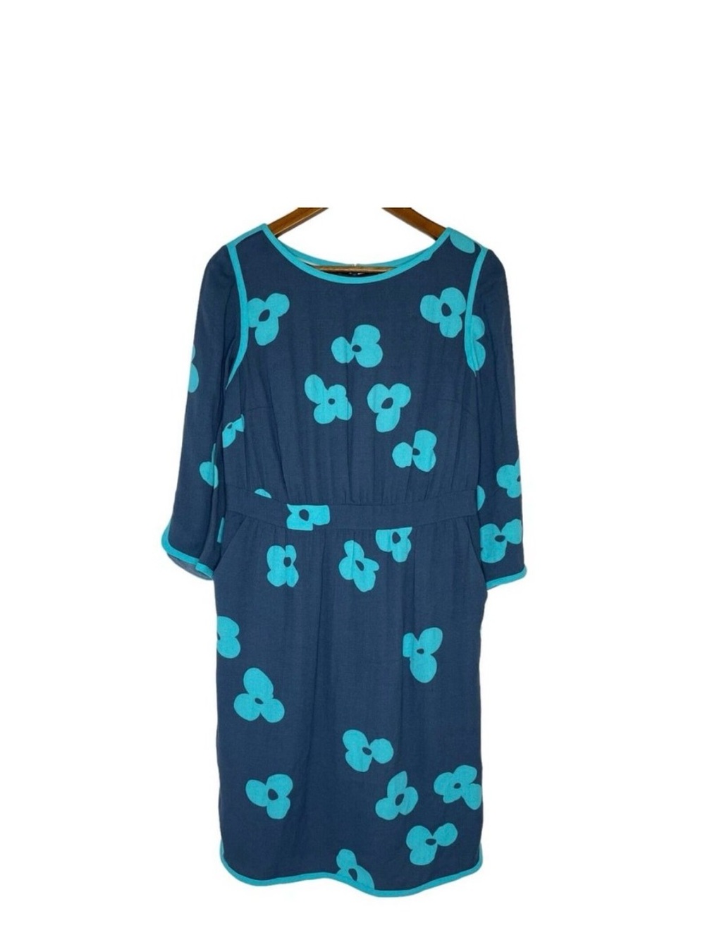 Boden Blue Floral 3/4 Sleeve
Round Neck Dress Size 8R - Picture 2 of 7